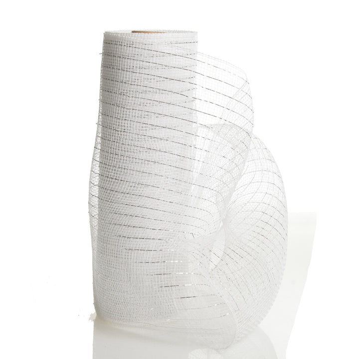 Metallic White Decomesh Roll
