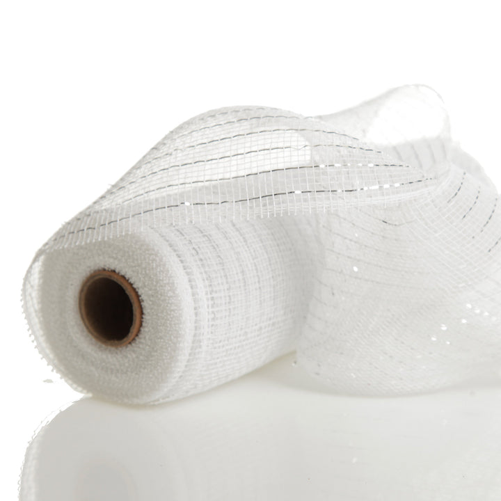 Metallic White Decomesh Roll