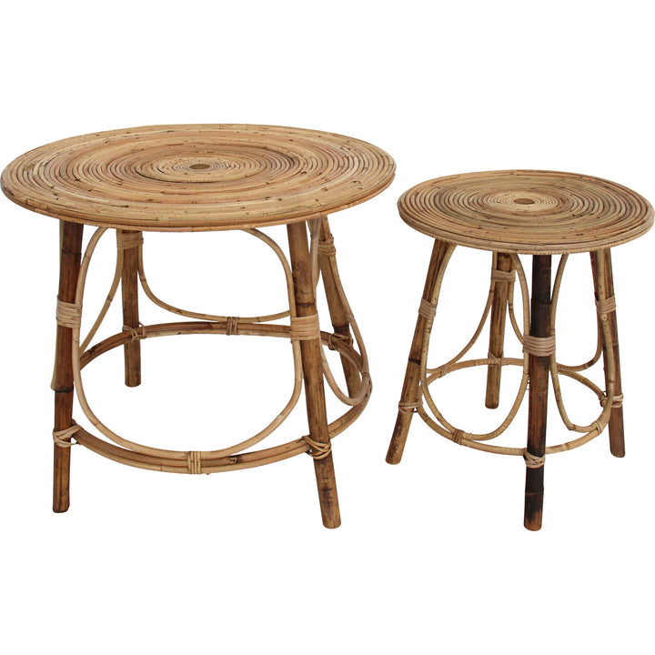 Set of 2 Havana Rattan Side Tables