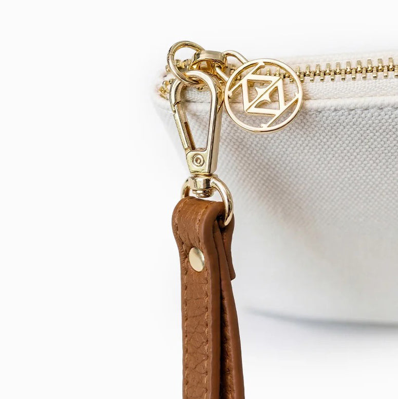 Mia Clutch White and Tan