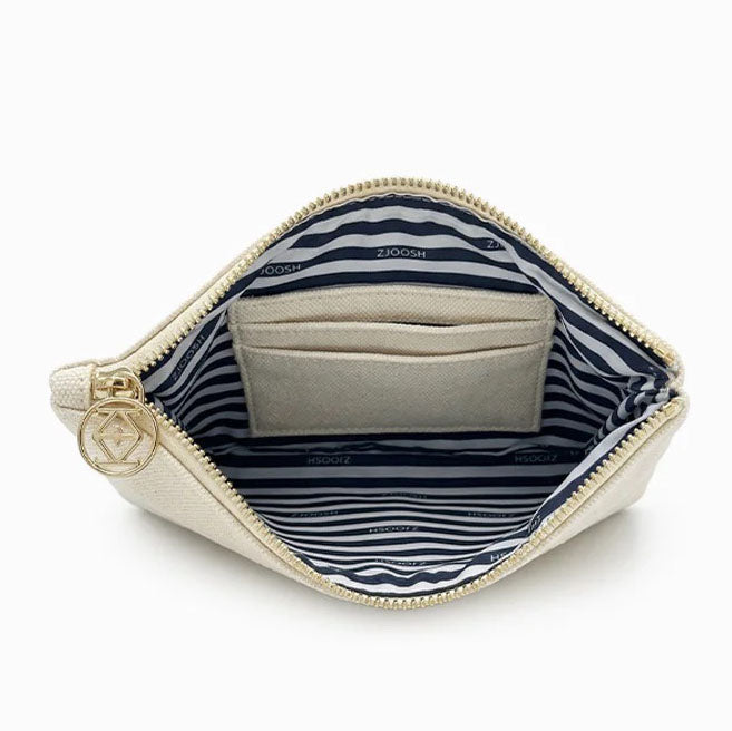 Mia Clutch White and Tan