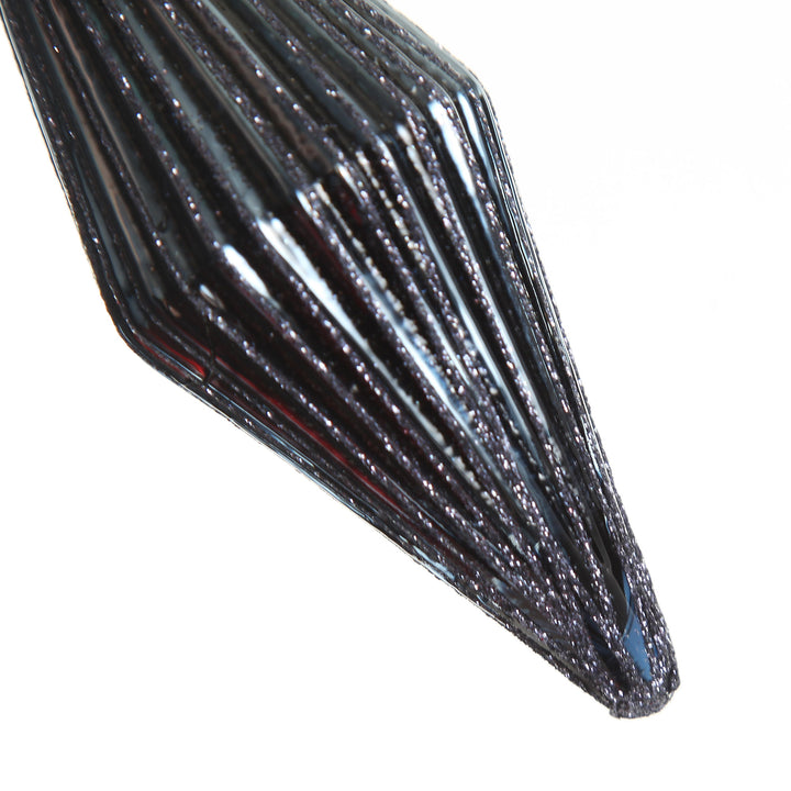 Midnight Blue Ribbed Teardrop Christmas Bauble