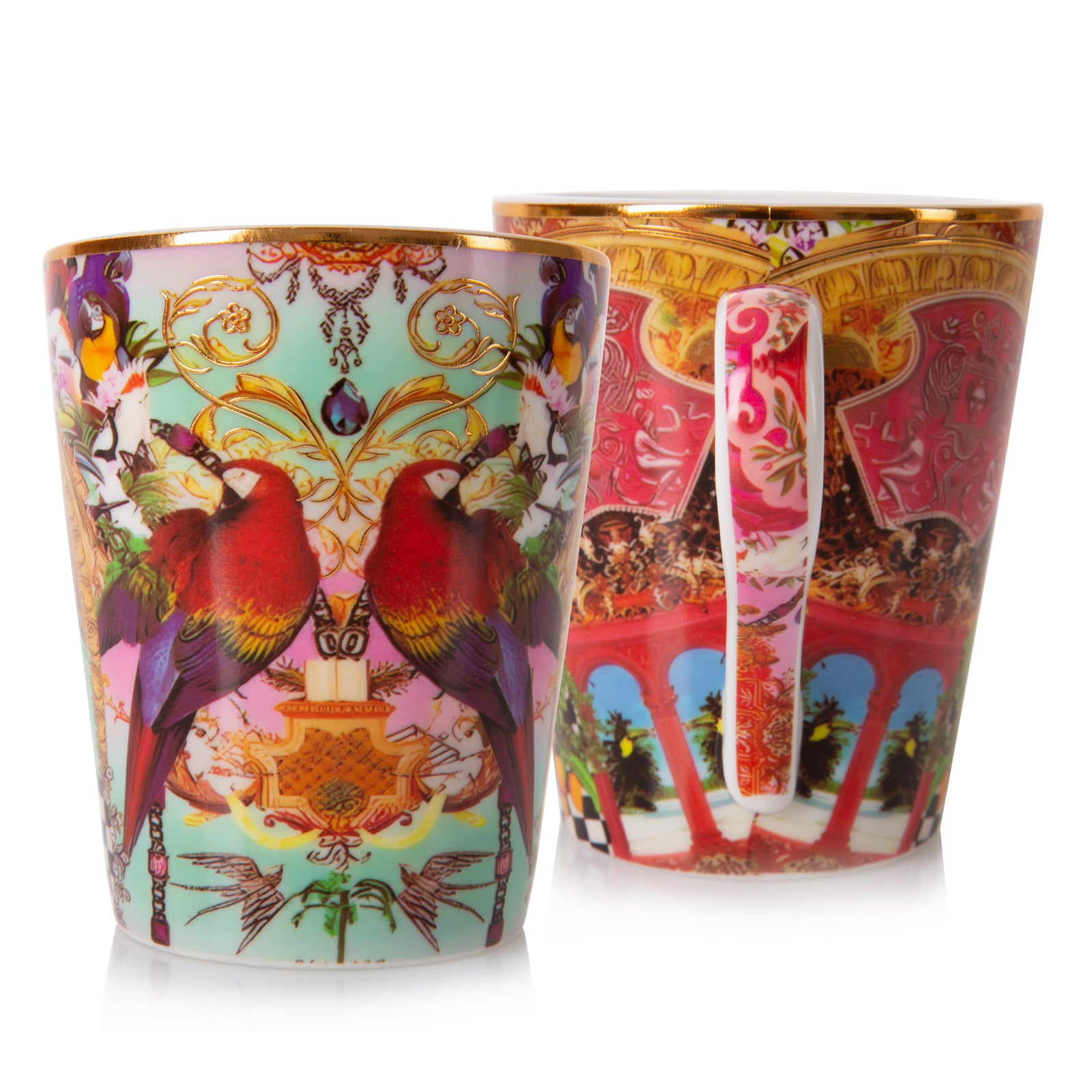Milano Coffee for Two- Gold and Red Parrot