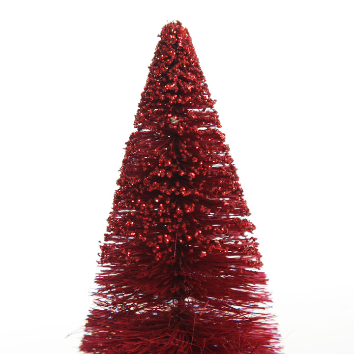 Mini Burgundy Bottle Brush Tree - Set of 2 - 14cm (H)