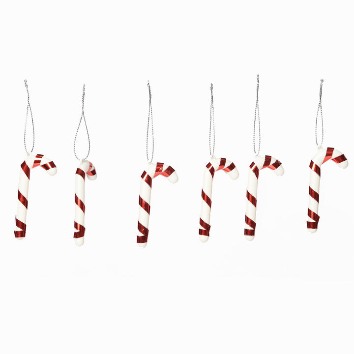 Mini Candy Cane Hanging Decorations - Pack of 6 