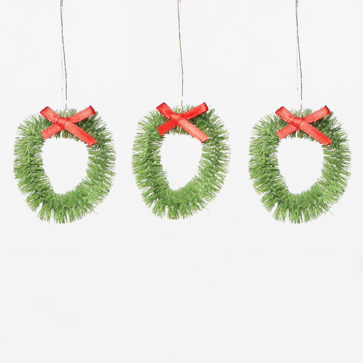 Mini Green Christmas Wreaths - Pack of 3