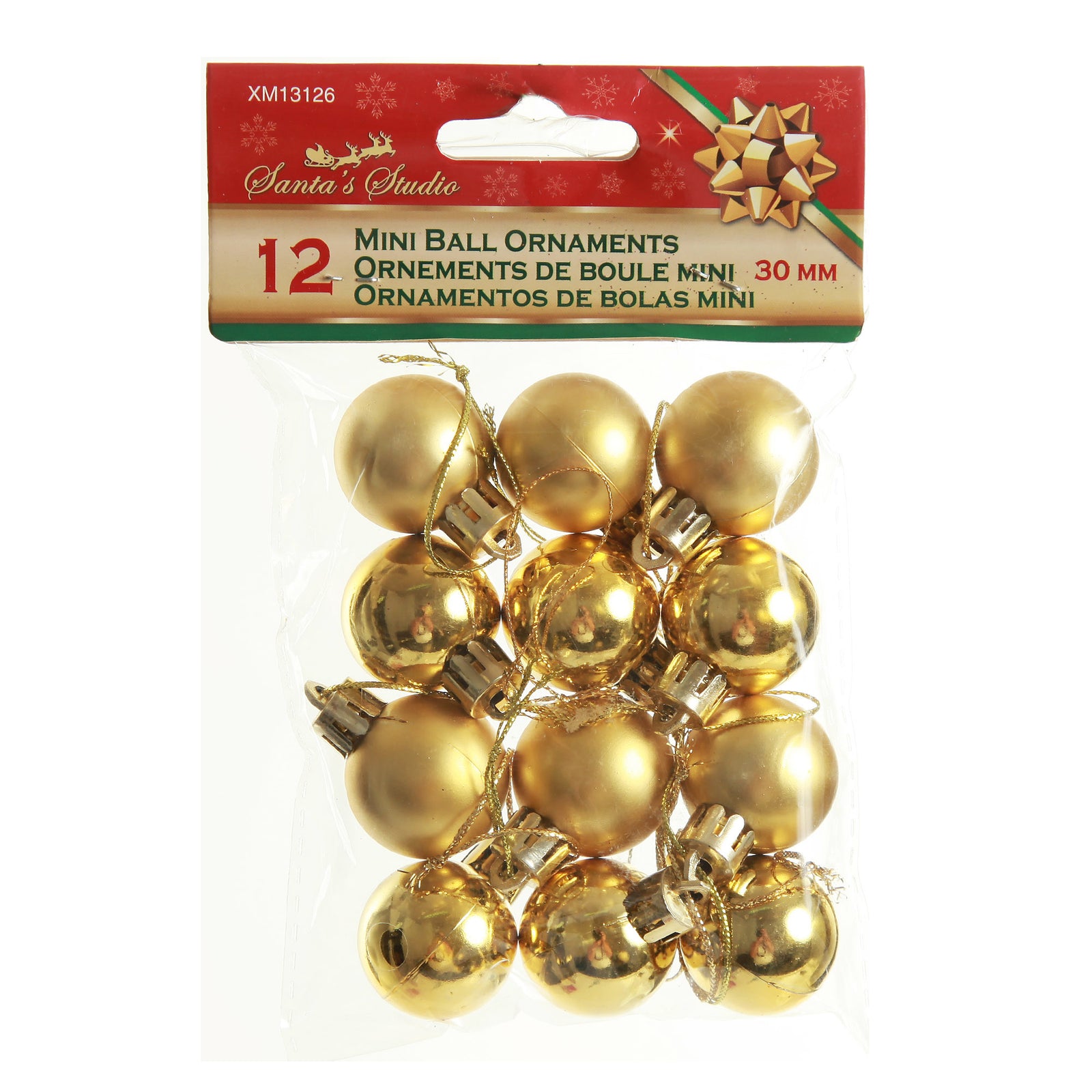 Mini Shatterproof Christmas Baubles - Pack of 12