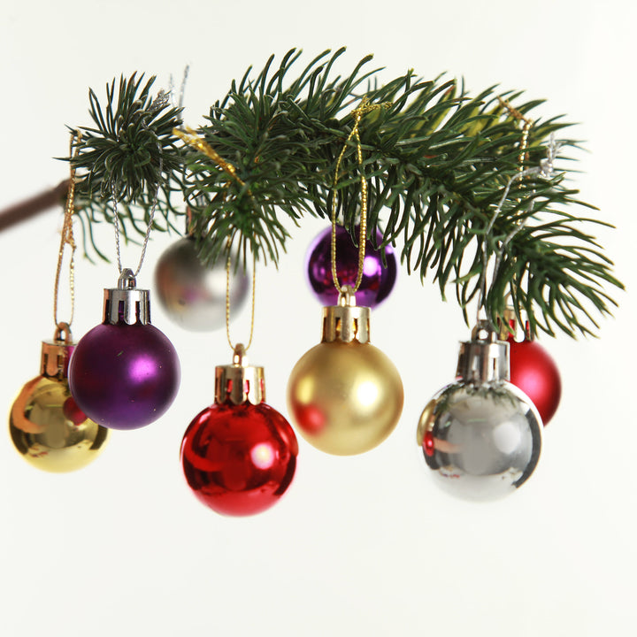 Mini Shatterproof Christmas Baubles - Pack of 12
