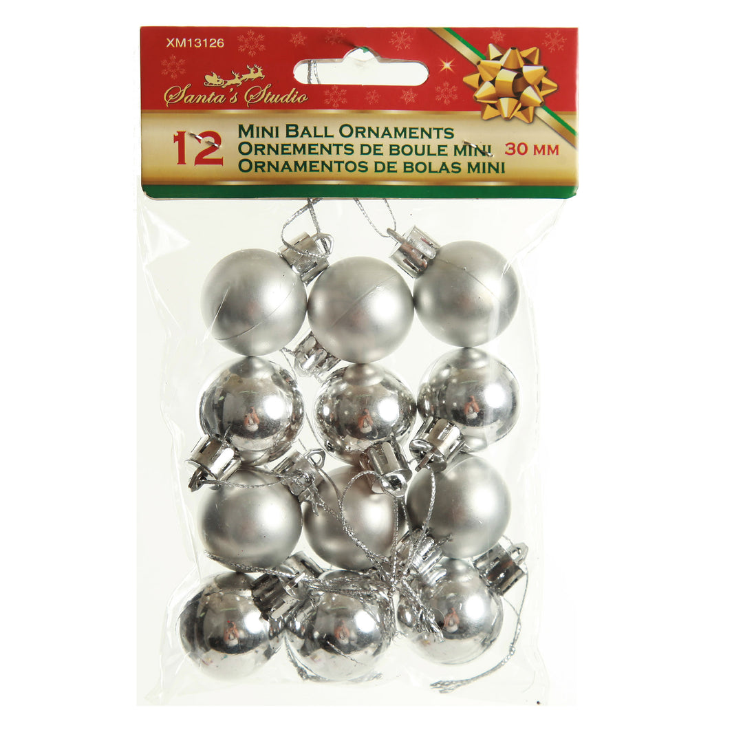 Mini Shatterproof Christmas Baubles - Pack of 12