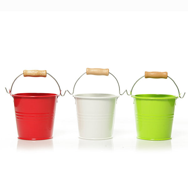 Tin Bucket - Lime with other Colour (Red) Avaliable
