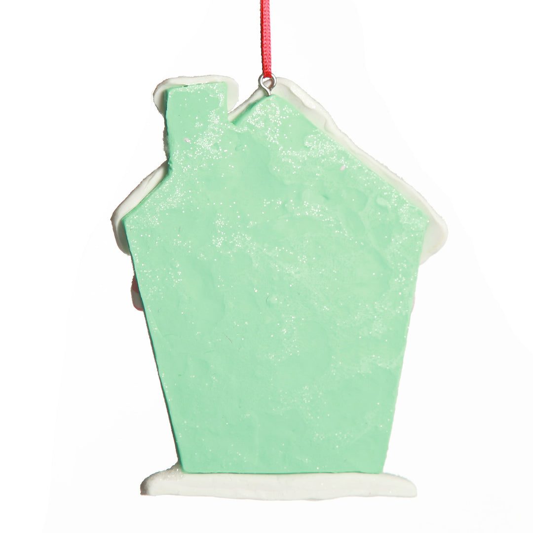 Mint Green Candy Gingerbread House Tree Decoration
