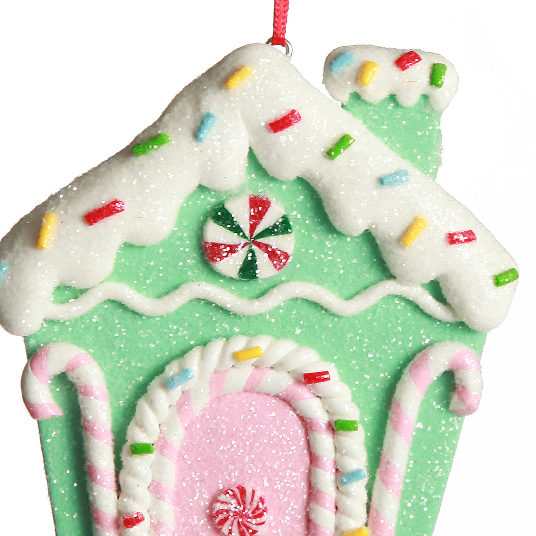 Mint Green Candy Gingerbread House Tree Decoration