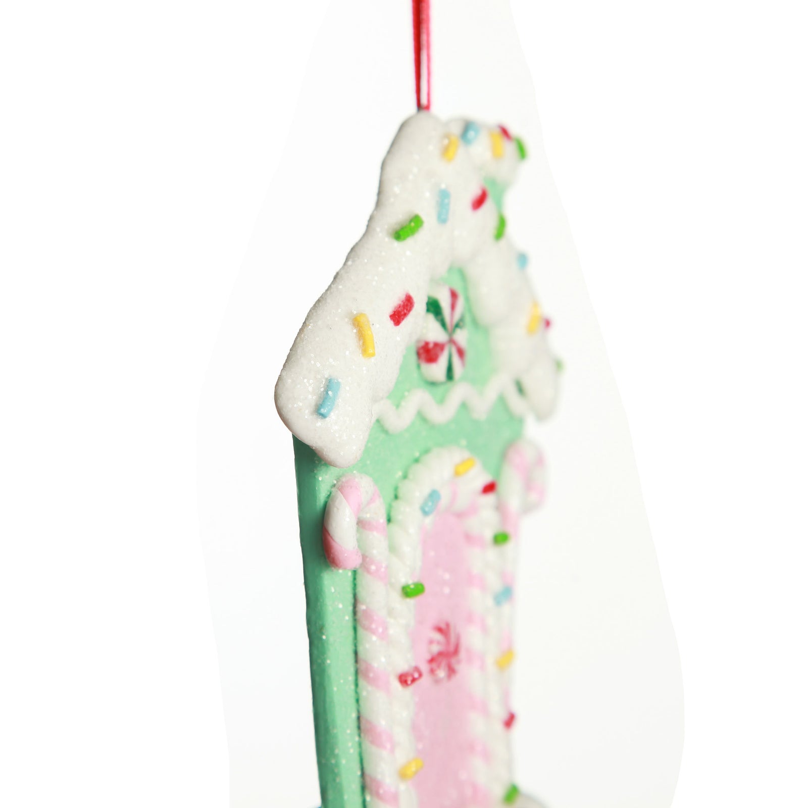 Mint Green Candy Gingerbread House Tree Decoration