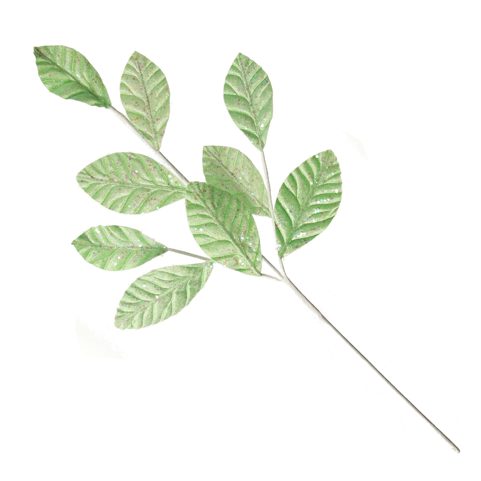 Mint Green Glitter Leaf Spray