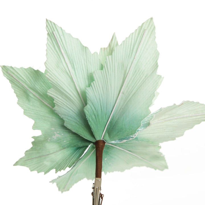 Mint Poinsettia Flower Clip