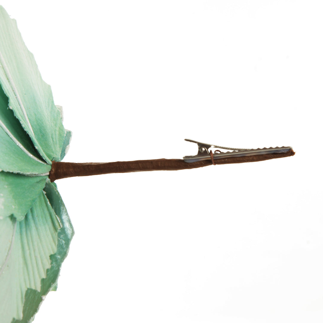 Mint Poinsettia Flower Clip