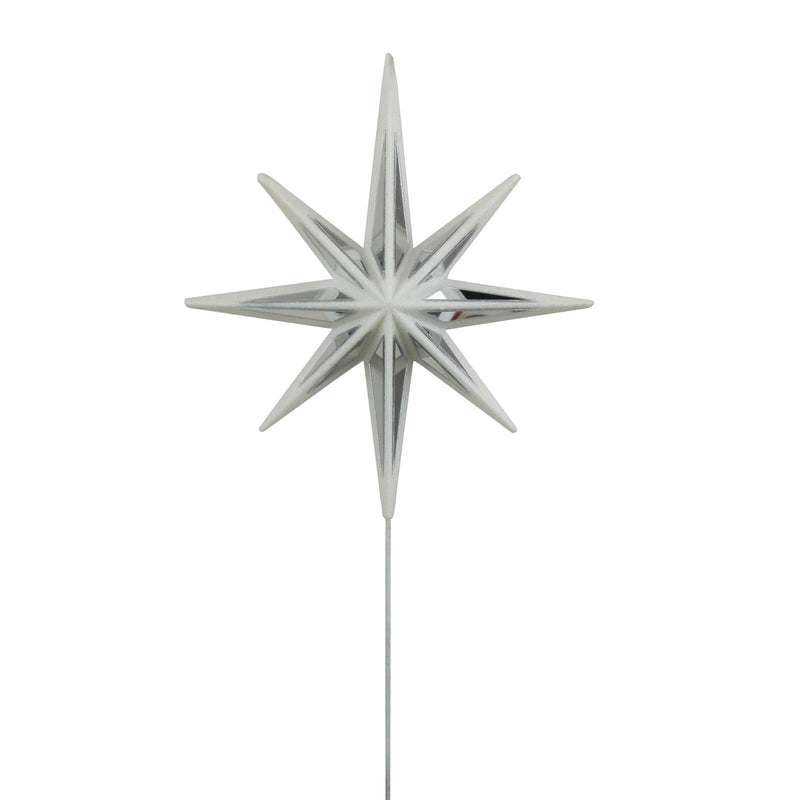 Mirror Celestial Star Tree Topper with White Glitter Detail