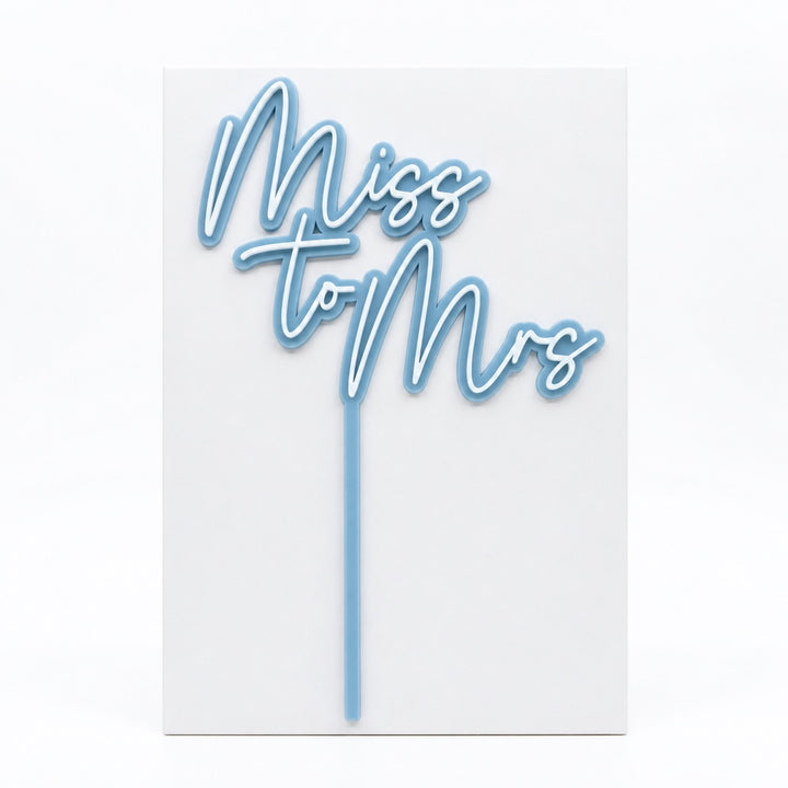 Miss to Mrs Acrylic Cut Double Layer Cake Topper