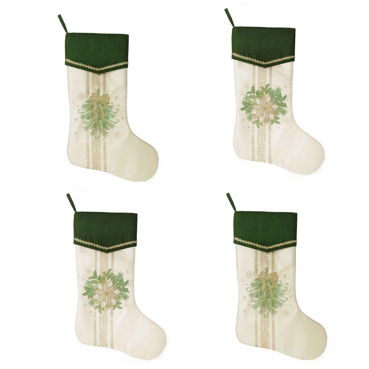 Mistletoe Christmas Stocking - Set of 4