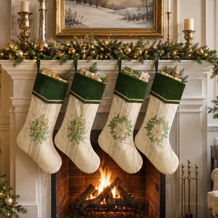 Mistletoe Christmas Stocking - Set of 4