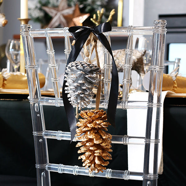 Silver Pine Cone Drop in Mixed Metals Christmas