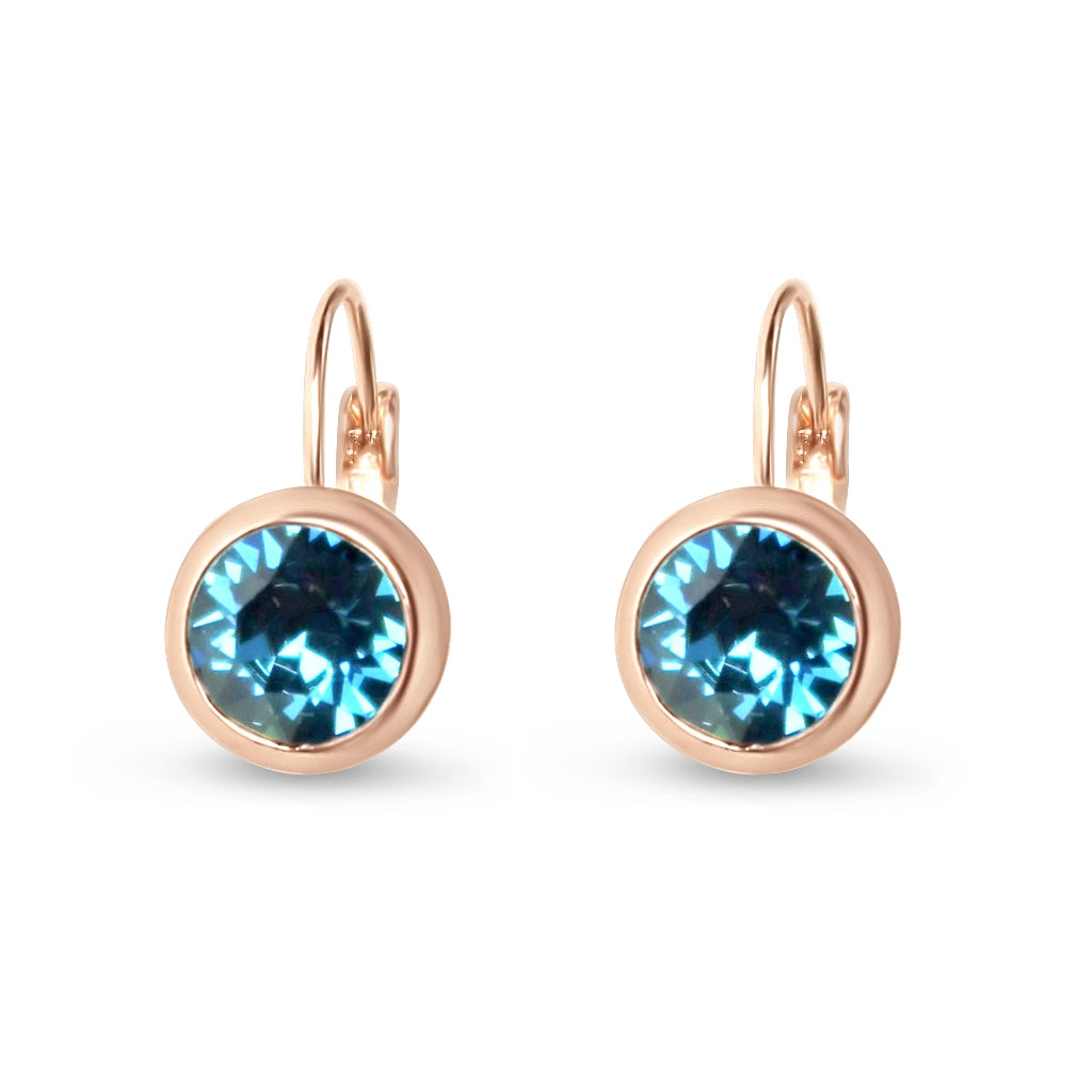 Montana Swarovski Stone in Rose Gold - French Clip Earrings
