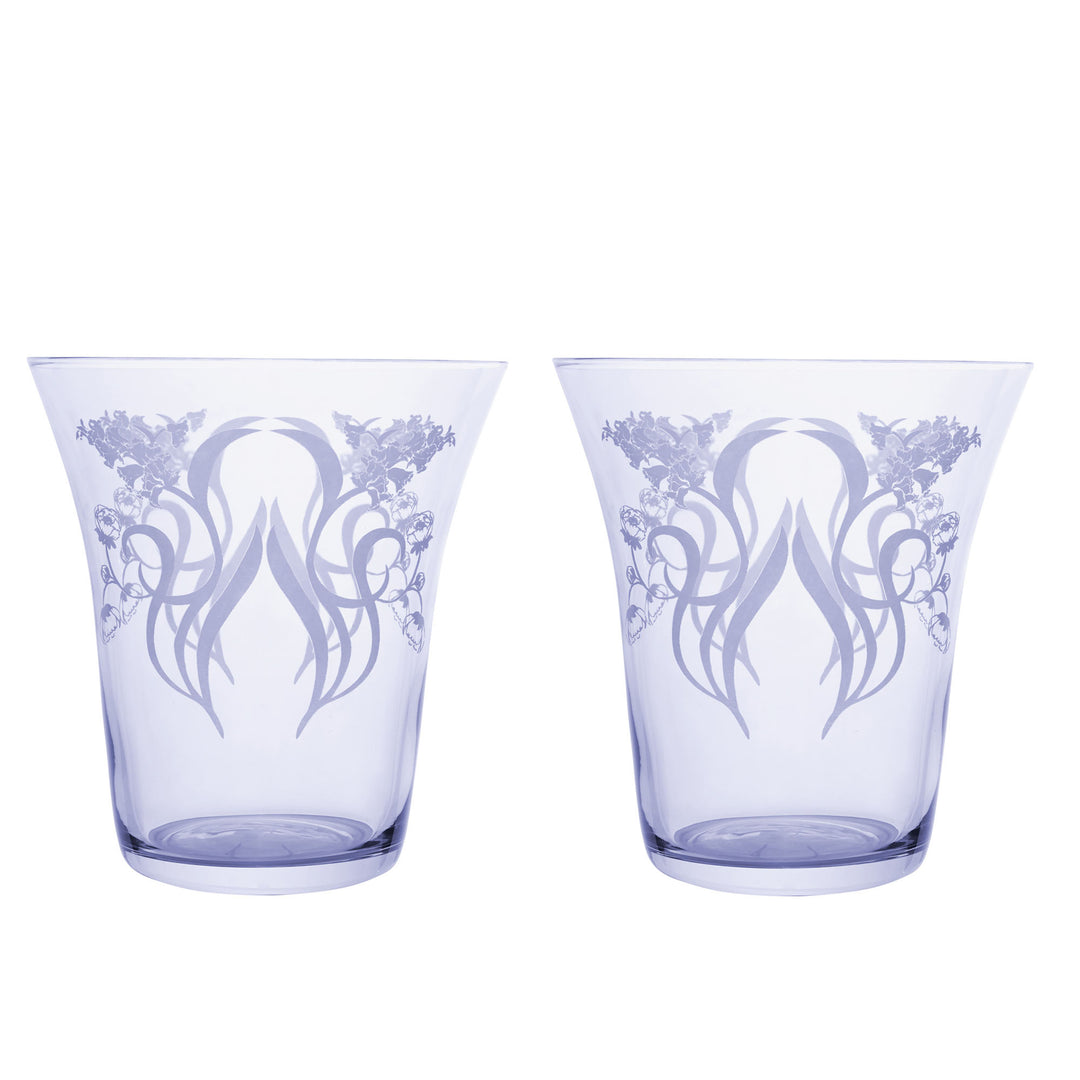 Maxwell and Williams Mystique Stemless Glass 470ml - Violet - Set of 2