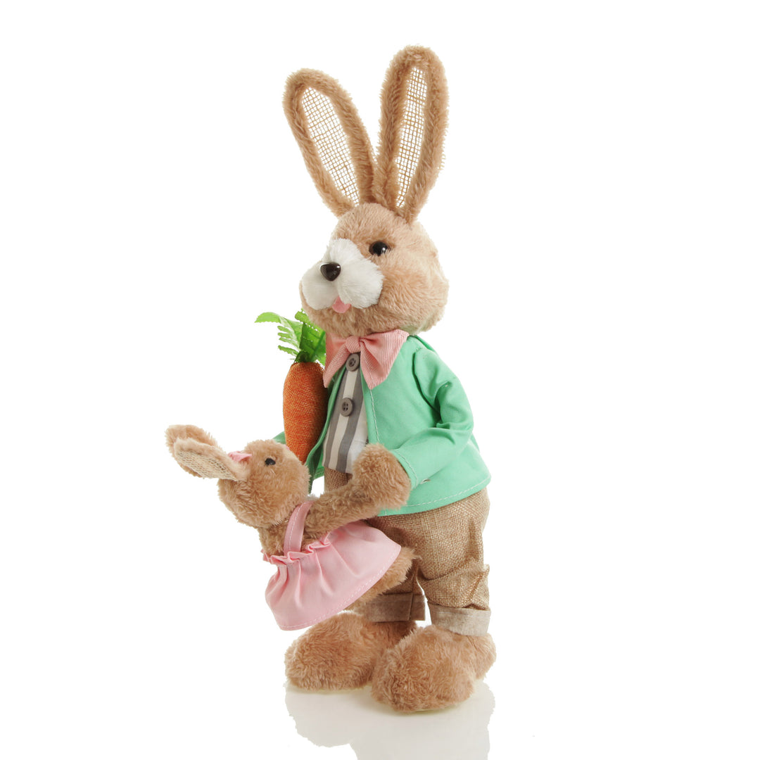 Mr Wilson Straw Bunny at play with Baby Bunny
