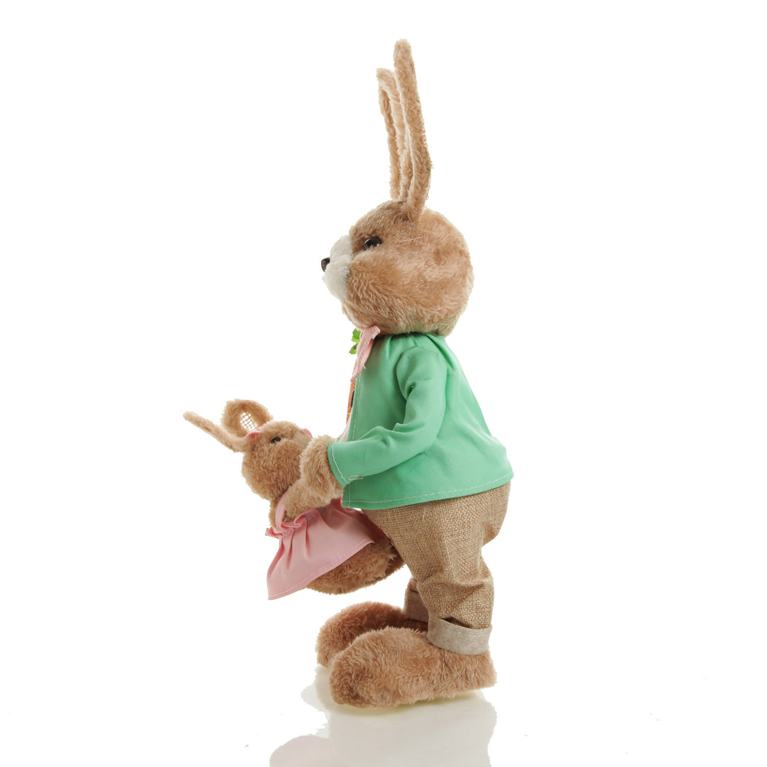 Mr Wilson Straw Bunny at play with Baby Bunny