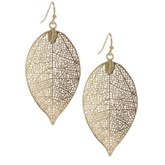 Gold Leaf Cutout Earrings