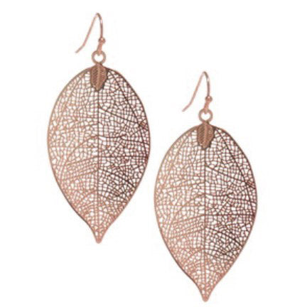 Rose Gold Leaf Cutout Earrings