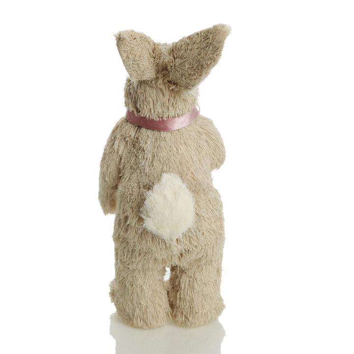 Mrs Bunny Hop Straw Bunny with Pink Neck Tie