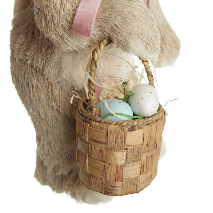 Mrs Bunny Hop Straw Bunny with Pink Neck Tie