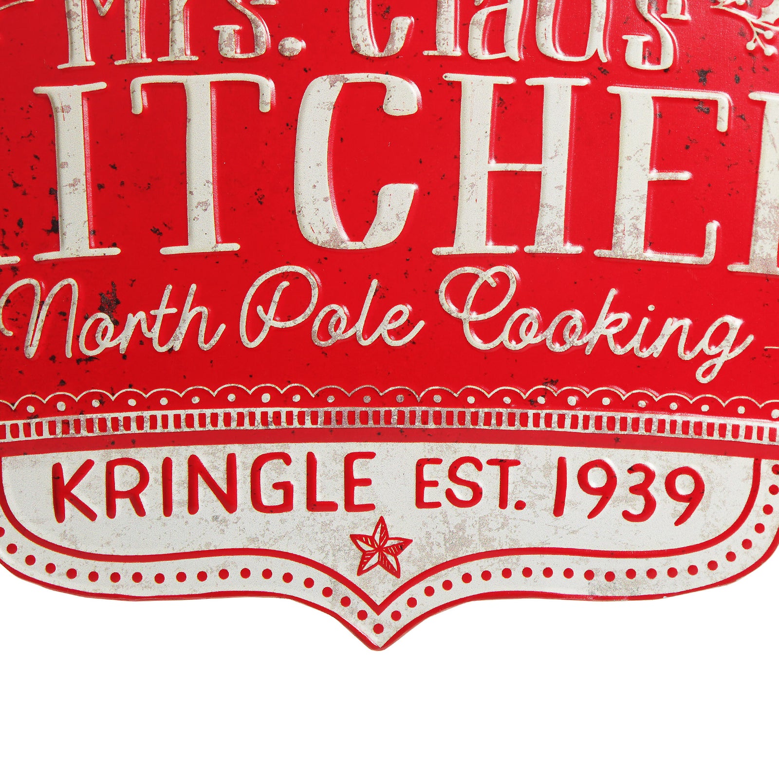 Mrs Claus Kitchen Retro Metal Christmas Sign