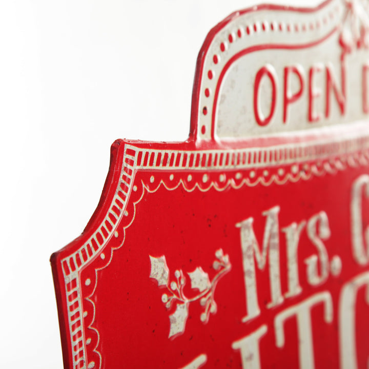 Mrs Claus Kitchen Retro Metal Christmas Sign