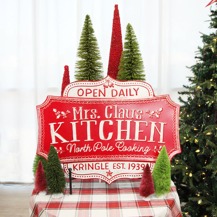 Mrs Claus Kitchen Retro Metal Christmas Sign