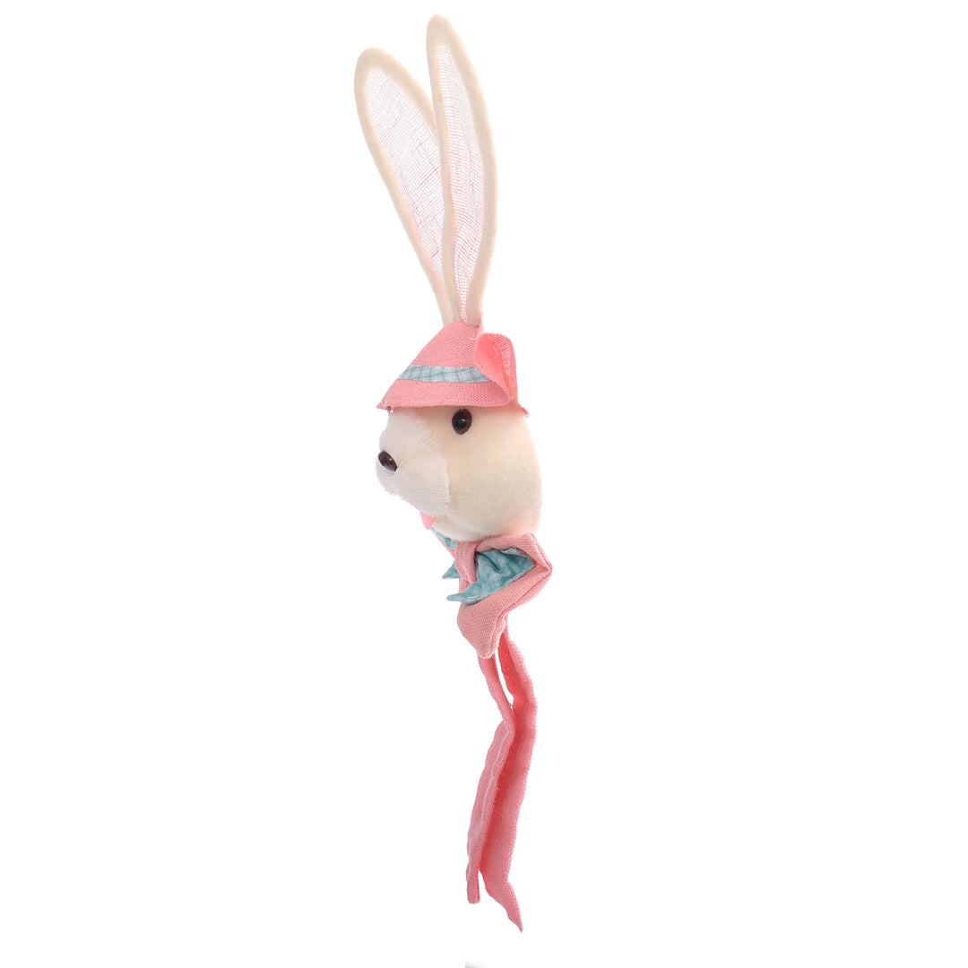 Mrs White Bunny Head Hanging with Pink Bow