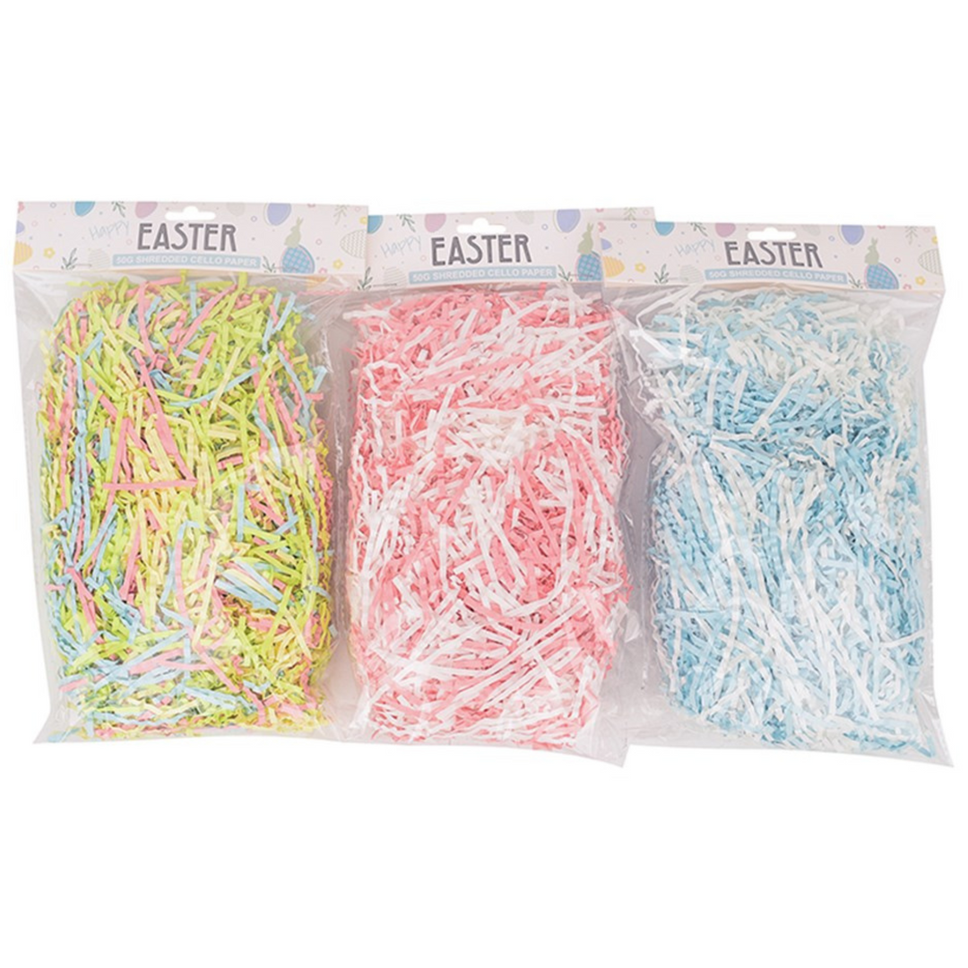 Blue White Shredded Paper 50G