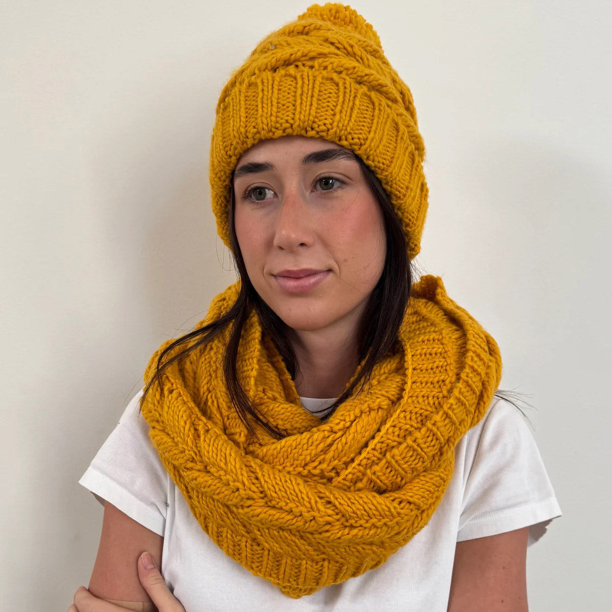 Mustard Chunky Knit Beanie