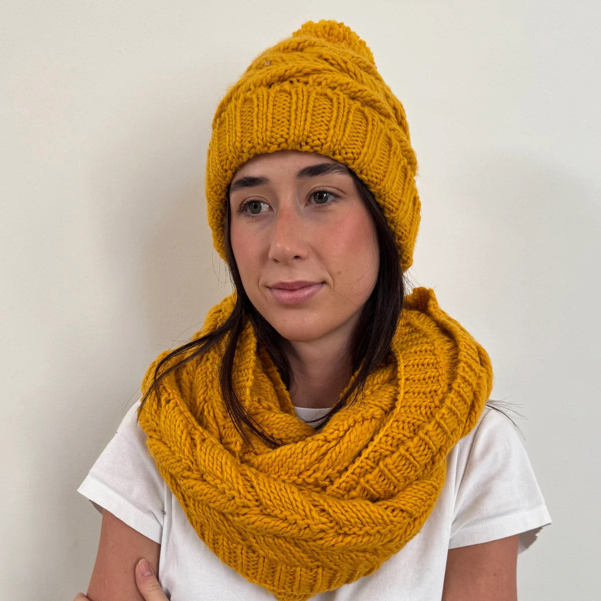 Mustard Chunky Knit Snood
