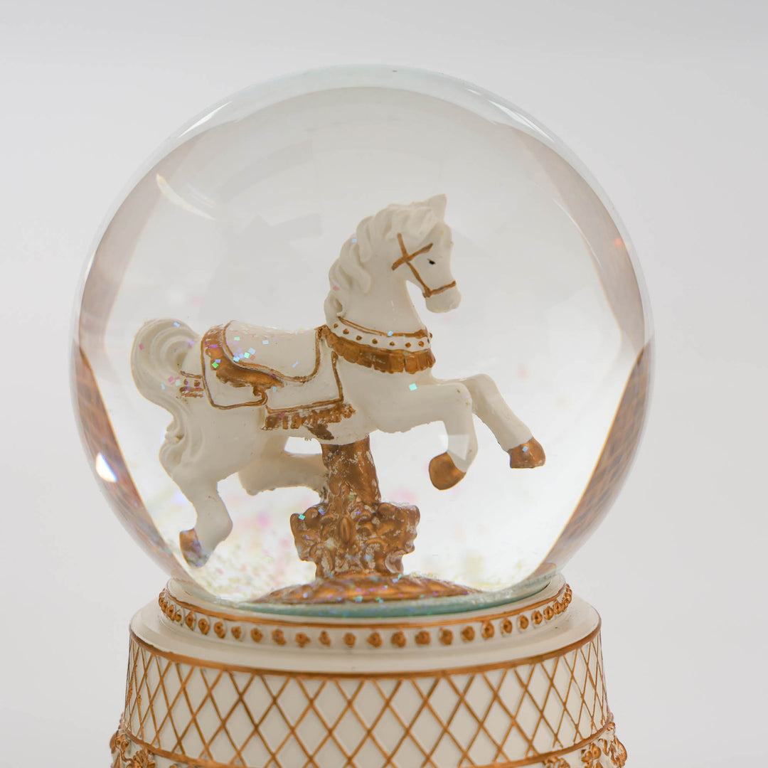 Mystical Rocking Horse in Snow Globe