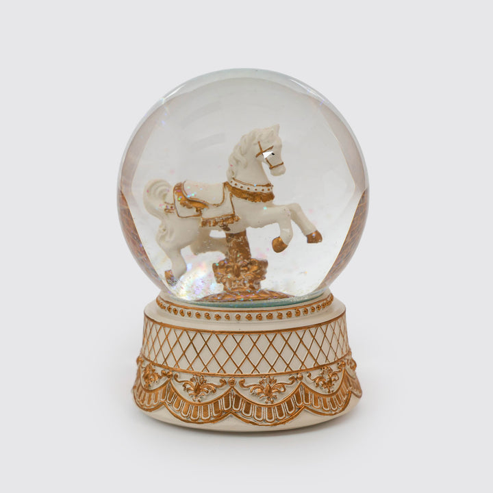 Mystical Rocking Horse in Snow Globe