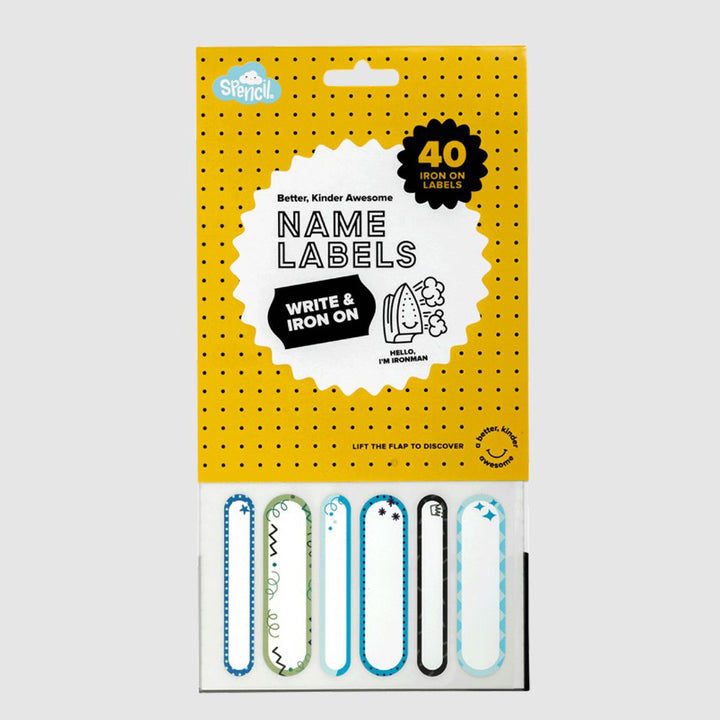 Name Labels - Iron On - Cool Blues