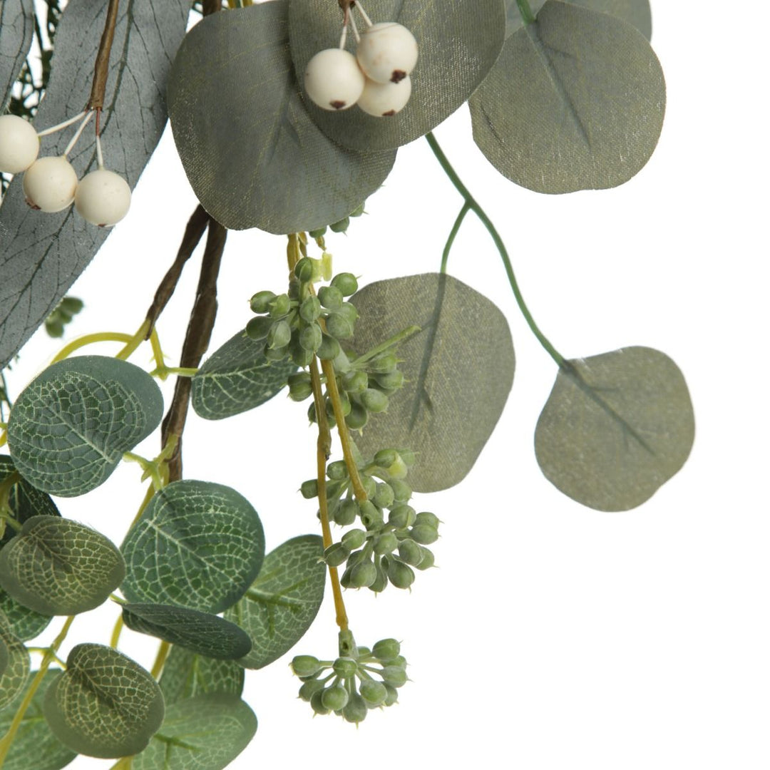 Native Eucalyptus Leaf Christmas Garland with White Berries