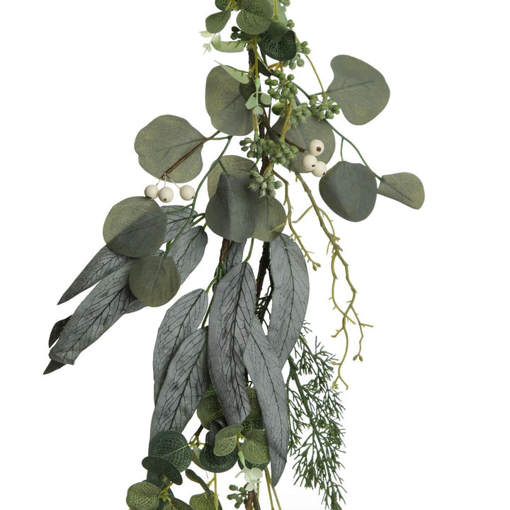 Native Eucalyptus Leaf Christmas Garland with White Berries