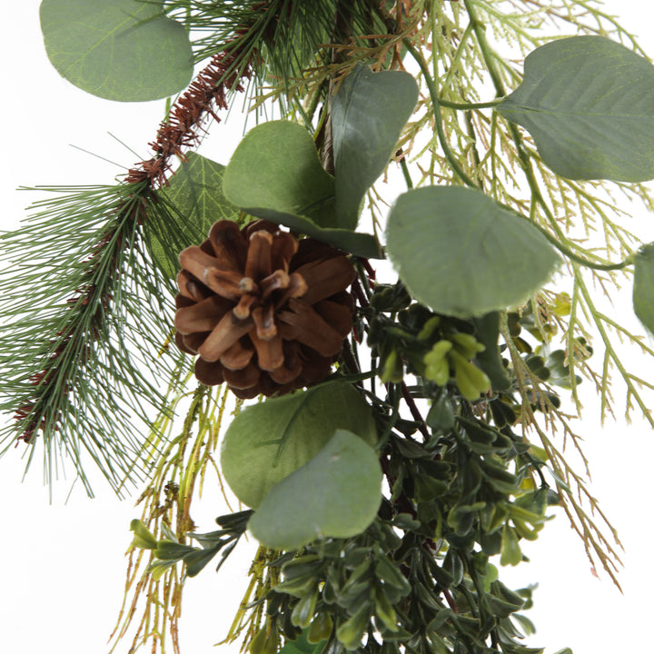 Native Eucalyptus Leaf Christmas Spray with Pinecones