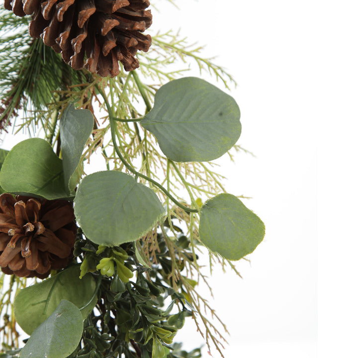 Native Eucalyptus Leaf Christmas Spray with Pinecones