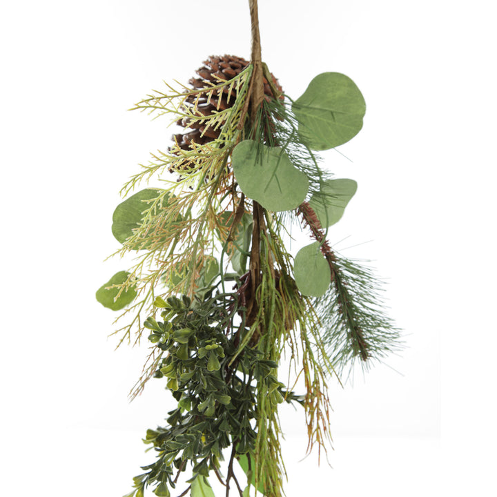 Native Eucalyptus Leaf Christmas Spray with Pinecones