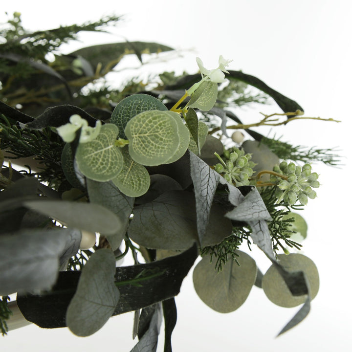 Native Eucalyptus Leaf Christmas Wreath with White Berries
