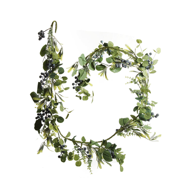 Native Mixed Leaf Garland with Blueberries